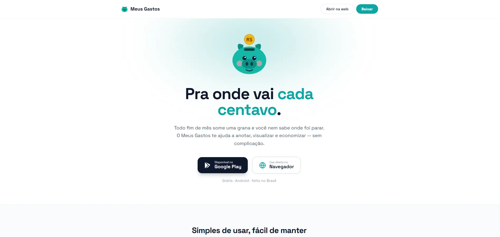 Telas do aplicativo Meus Gastos